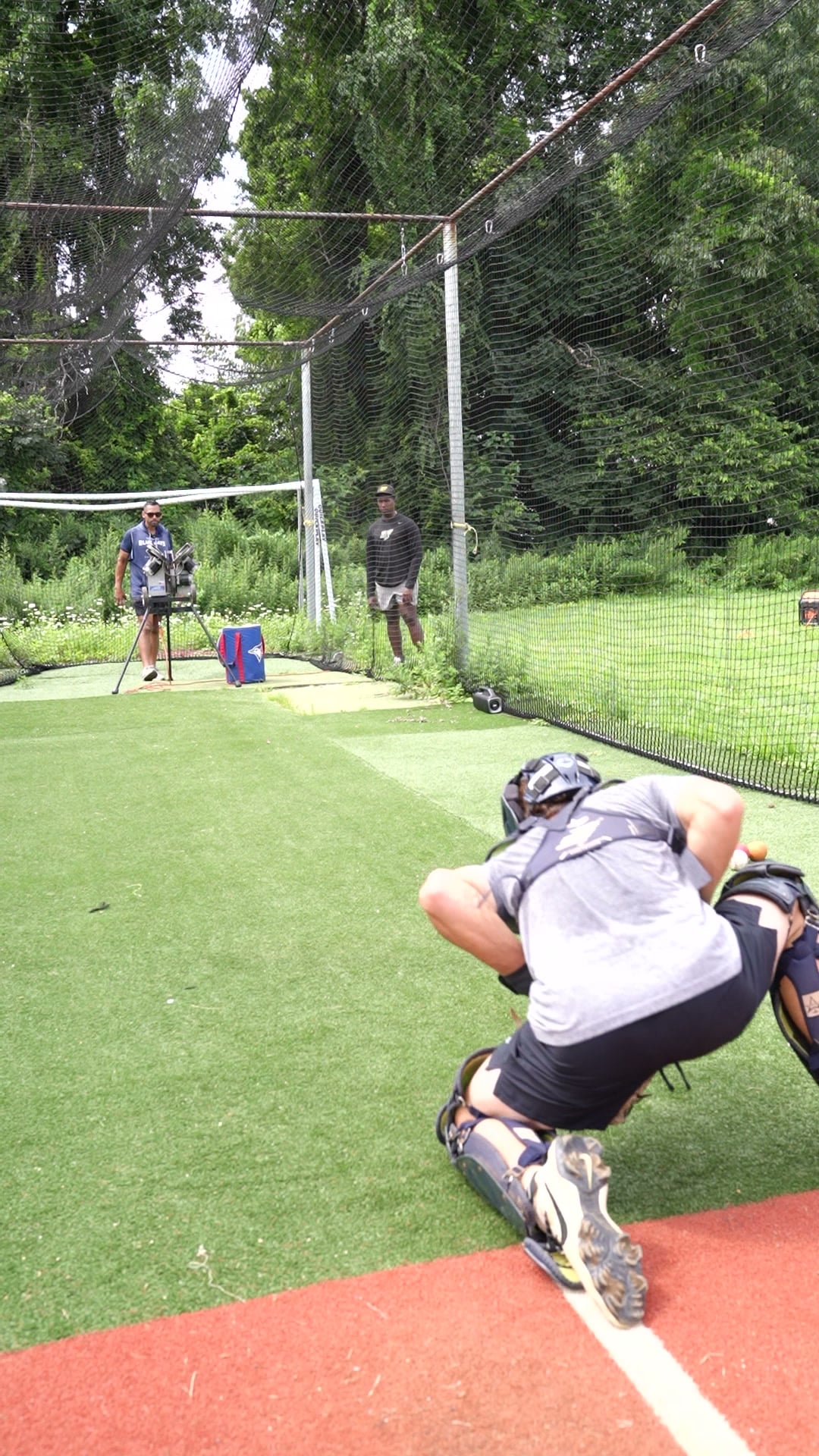 Baseball catching training at GrindTime Baseball Academy in Bellerose, NY, Queens