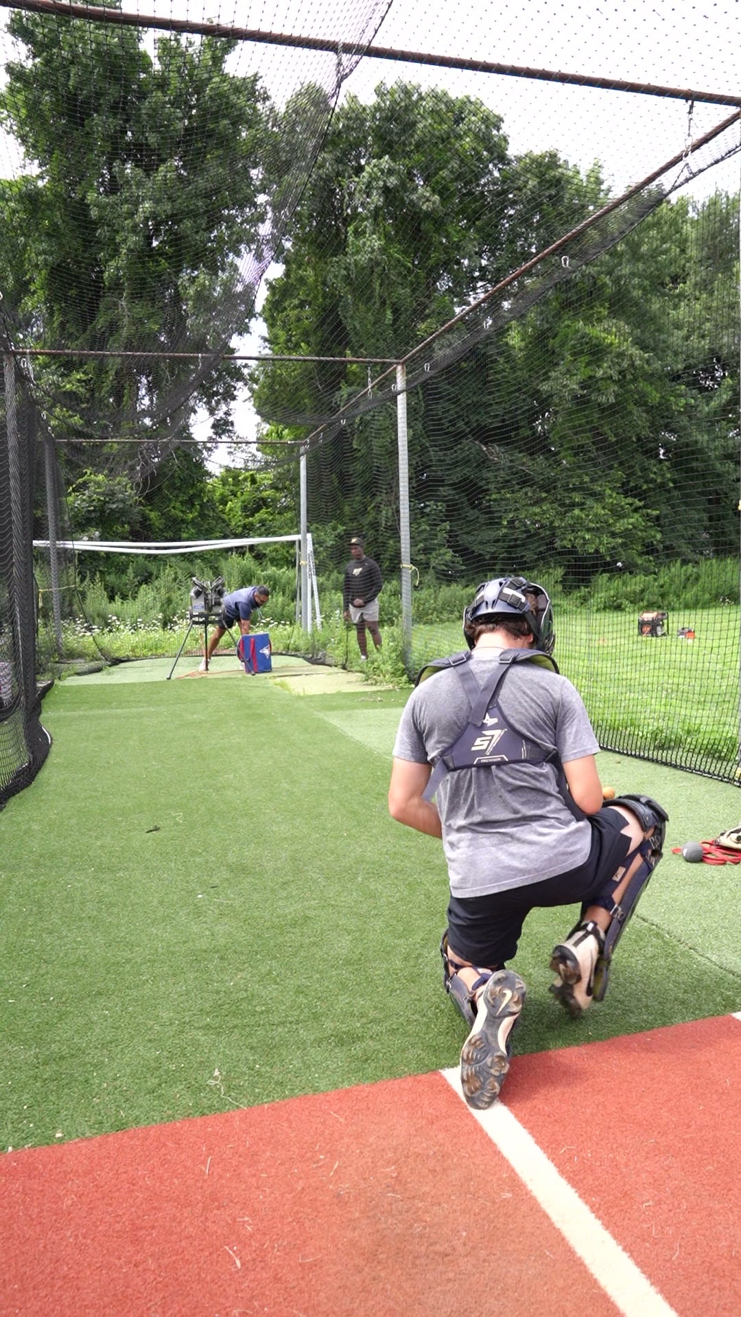 Baseball catching training at GrindTime Baseball Academy in Bellerose, NY, Queens