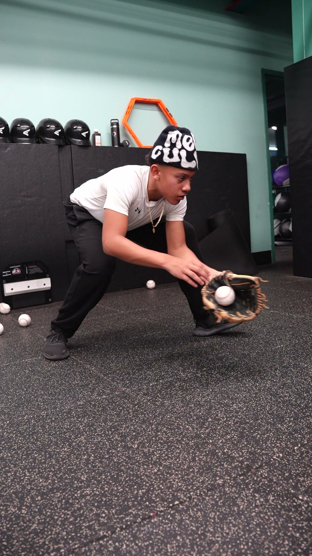 Baseball glove and fielding training at GrindTime Baseball Academy in Bellerose, NY, Queens