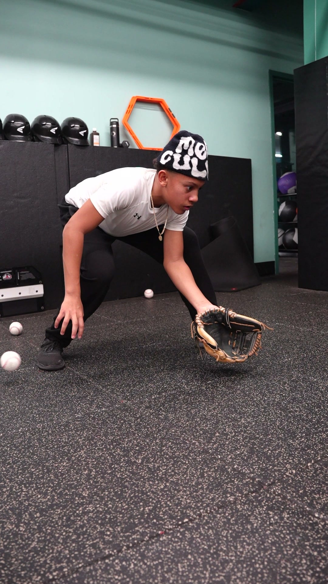 Baseball glove and fielding training at GrindTime Baseball Academy in Bellerose, NY, Queens