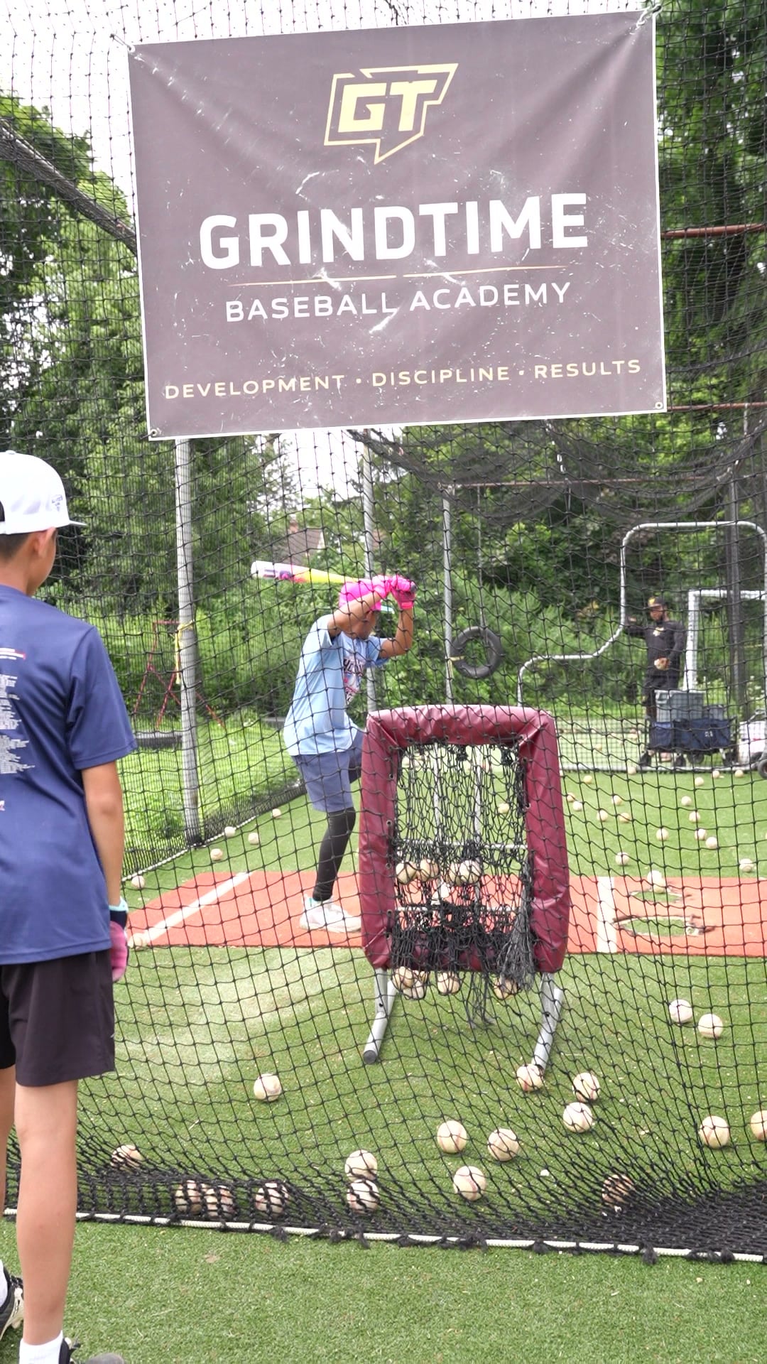 Baseball training under the GrindTime banner at GrindTime Baseball Academy in Bellerose, NY, Queens